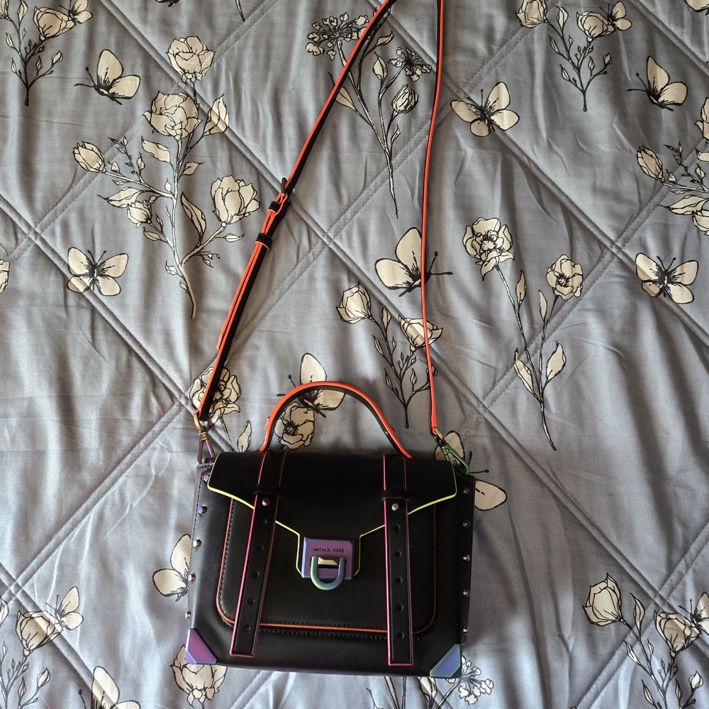 Michael Kors Black And Multicolor Crossbody Bag